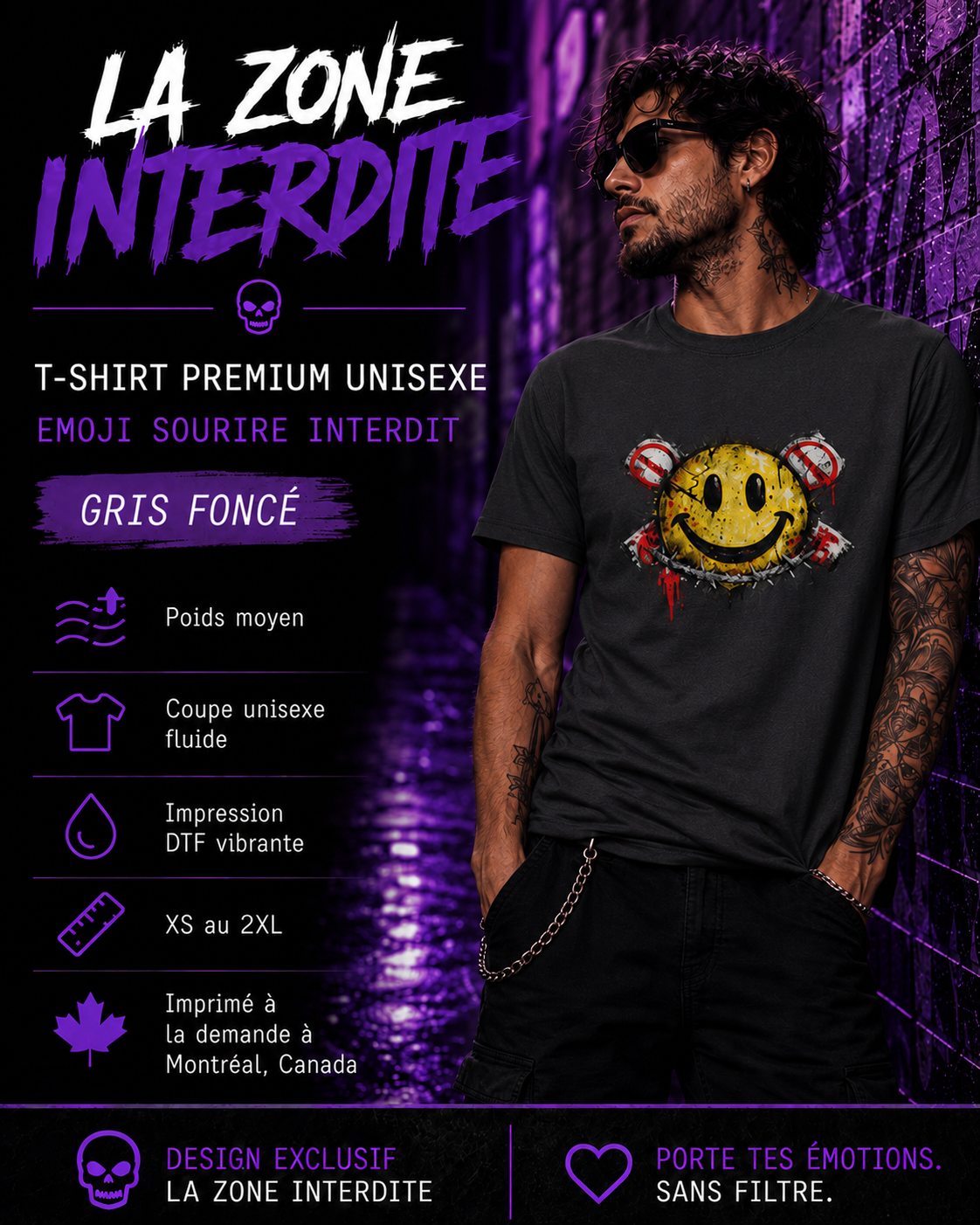 T-Shirt Emoji Sourire Interdit