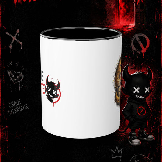 Tasse à Café La Zone Interdite Emoji Jamais Sans Mon Café – 11oz Rouge ou Noir