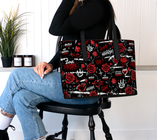 Grand Sac en Cuir Végane Rose Interdite