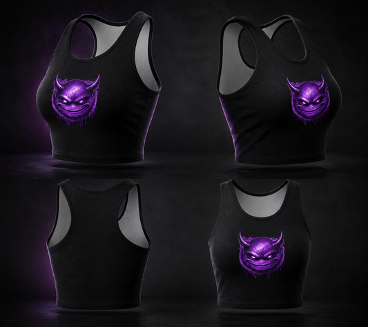 Top court de sport - Emoji Démon mauve