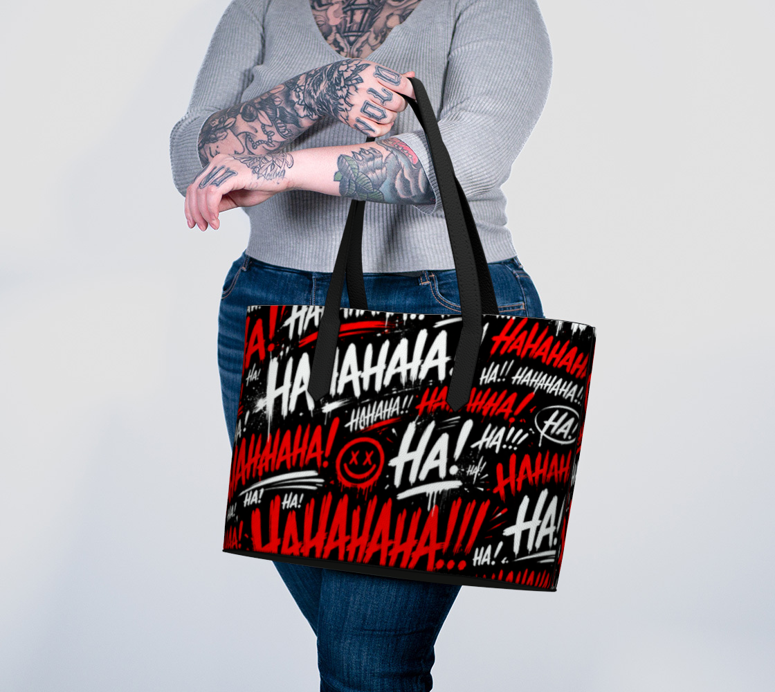 Grand Sac en Cuir Végane Hahaha!