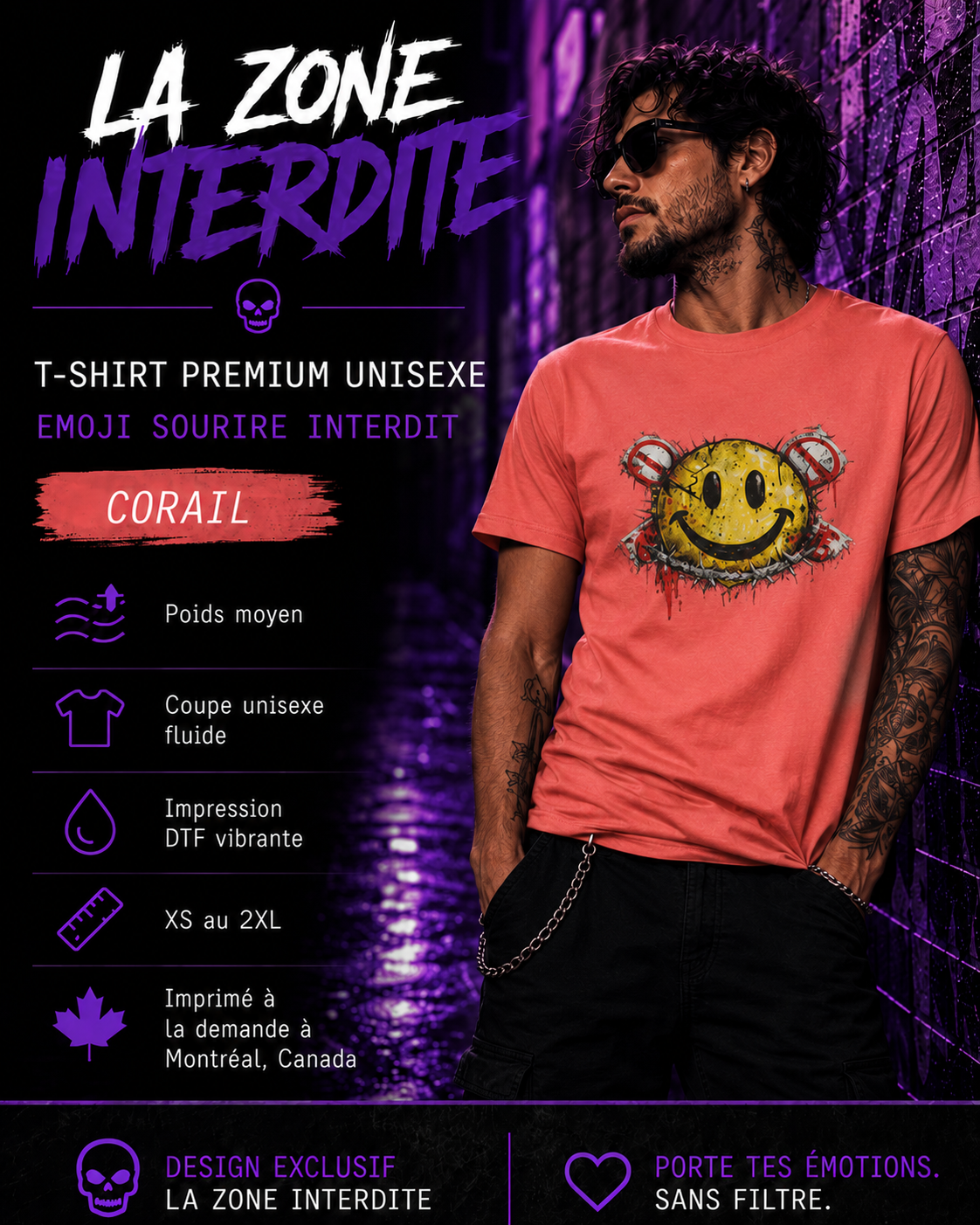 T-Shirt Emoji Sourire Interdit
