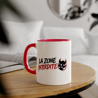 Tasse à Café La Zone Interdite Emoji Jamais Sans Mon Café – 11oz Rouge ou Noir