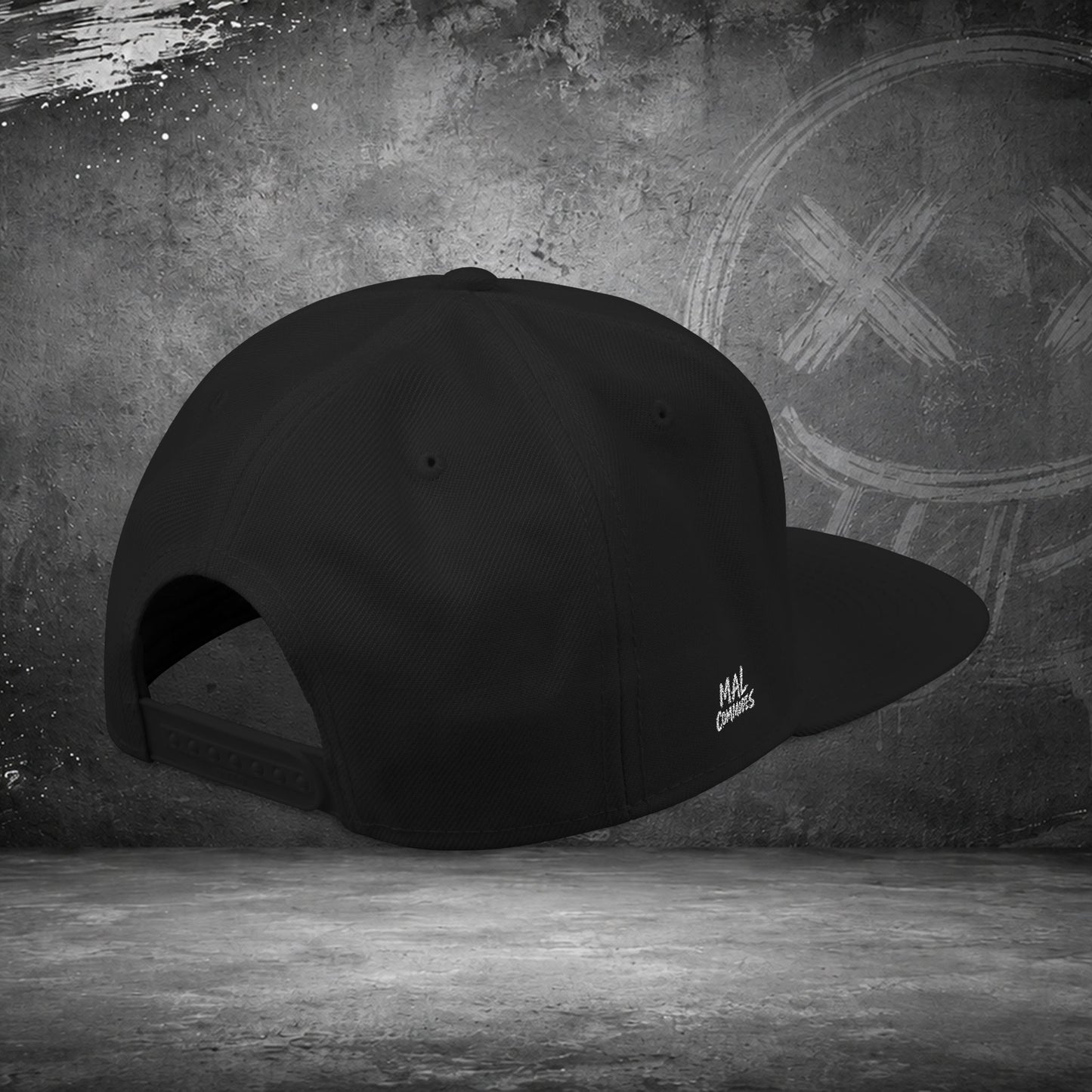 Casquette Snapback Brodé Mal Commodes — Noir Emoji Officiel Blanc Brodé