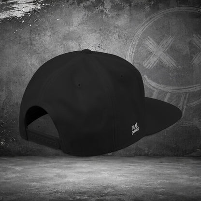 Casquette Snapback Brodé Mal Commodes — Noir Emoji Officiel Blanc Brodé
