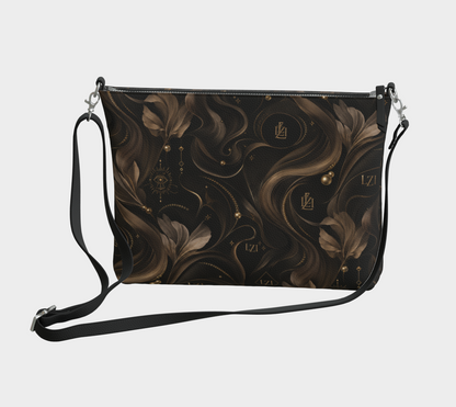 Sac bandoulière en cuir végane LZI Ébène