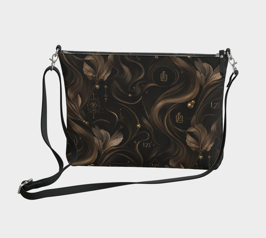 Sac bandoulière en cuir végane LZI Ébène