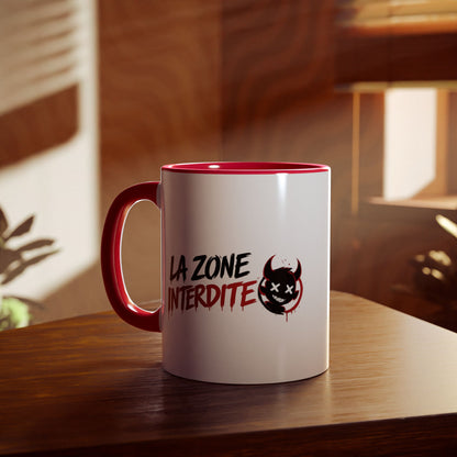 Tasse à Café La Zone Interdite Emoji Jamais Sans Mon Café – 11oz Rouge ou Noir