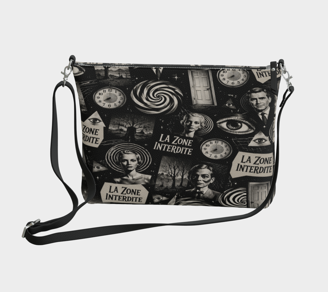 Sac bandoulière en cuir végane Retro Psychédélique