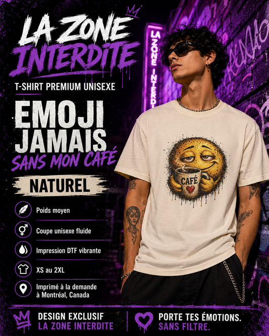 T-Shirt Emoji Jamais sans mon Café !