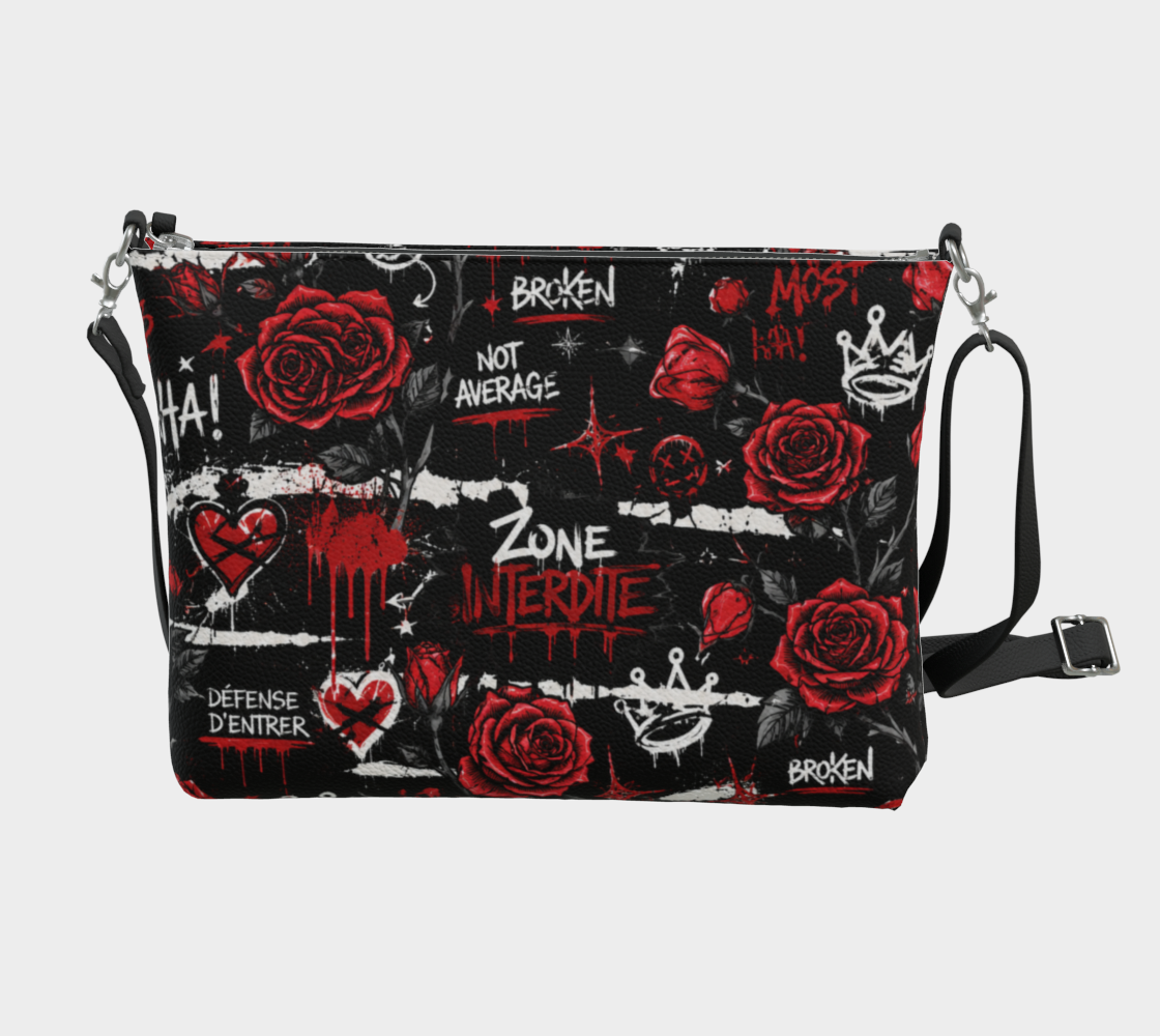 Sac bandoulière en cuir végane Rose Interdite