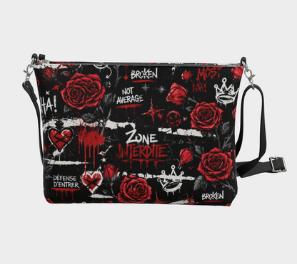 Sac bandoulière en cuir végane Rose Interdite