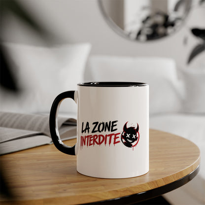 Tasse à Café La Zone Interdite Emoji Jamais Sans Mon Café – 11oz Rouge ou Noir