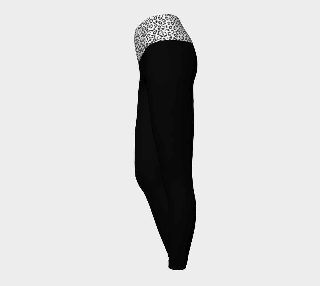Leggings Yoga Noir/Léopard Blanc