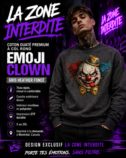 Coton ouaté à col rond Emoji Clown