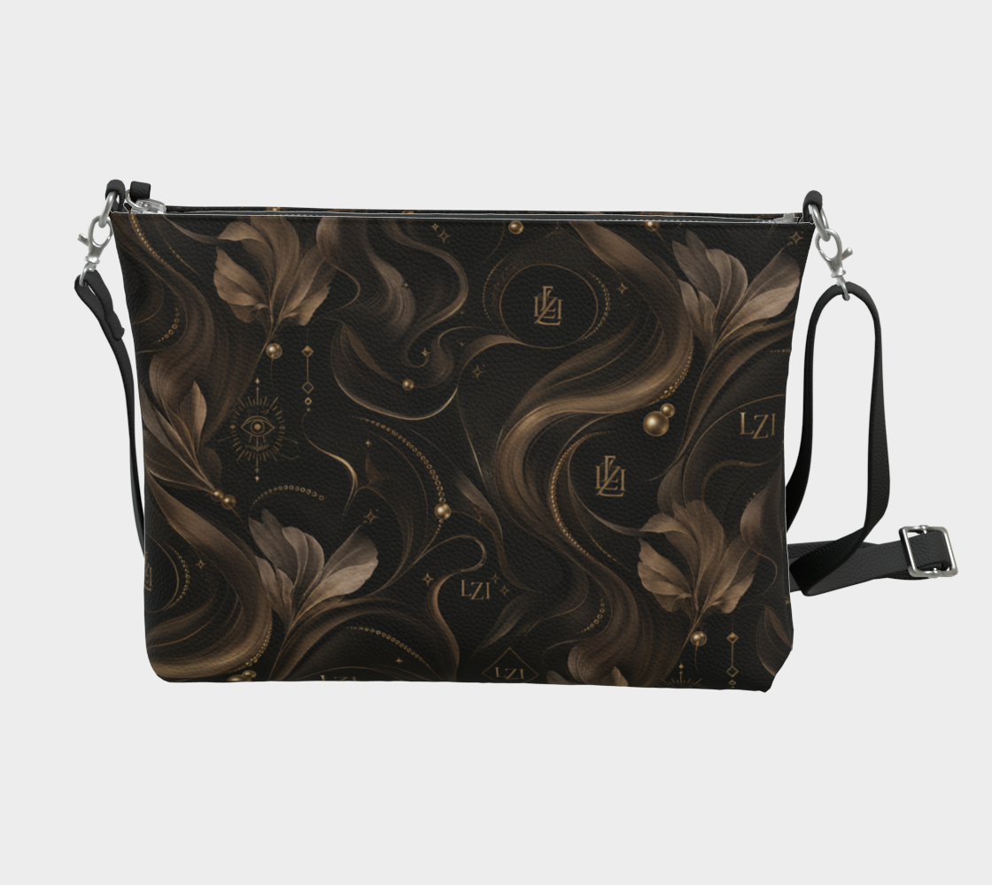 Sac bandoulière en cuir végane LZI Ébène