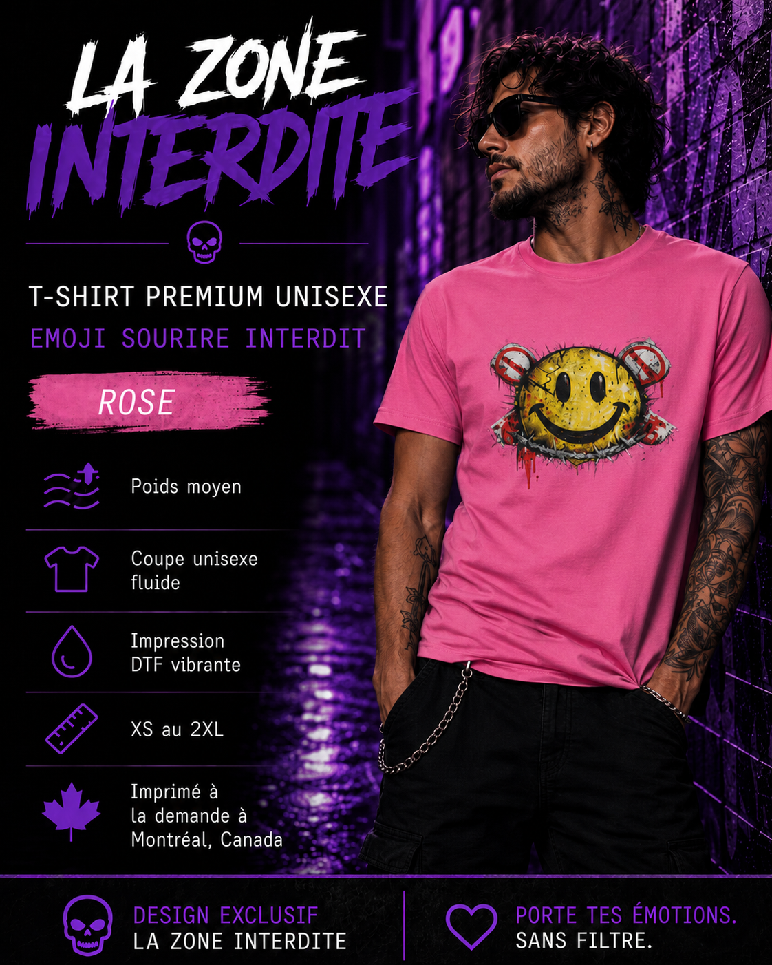 T-Shirt Emoji Sourire Interdit