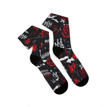Bas Rose Interdite – Chaussettes Sublimées Unisexes