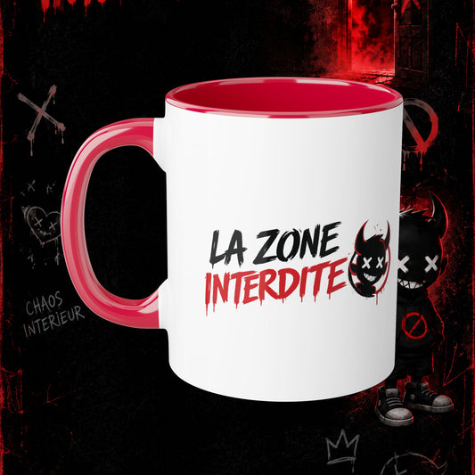 Tasse à Café La Zone Interdite Emoji Jamais Sans Mon Café – 11oz Rouge ou Noir