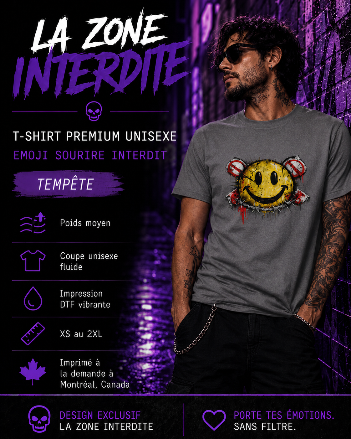 T-Shirt Emoji Sourire Interdit