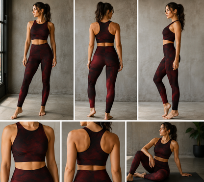 Ensemble Sport Rouge Interdit — Top + Legging