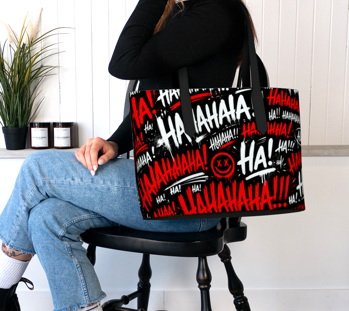 Grand Sac en Cuir Végane Hahaha!