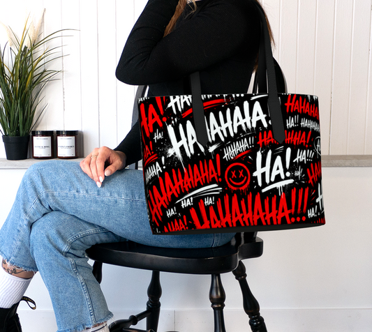 Grand Sac en Cuir Végane Hahaha!