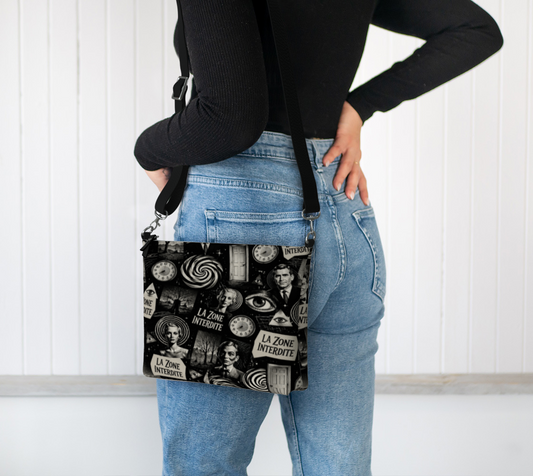 Sac bandoulière en cuir végane Retro Psychédélique