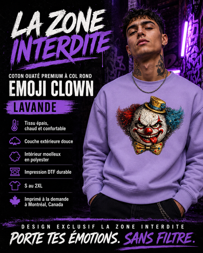 Coton ouaté à col rond Emoji Clown