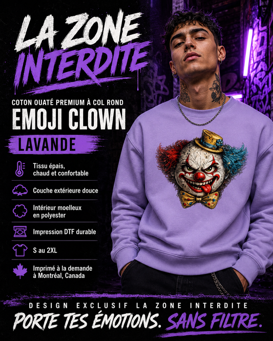 Coton ouaté à col rond Emoji Clown