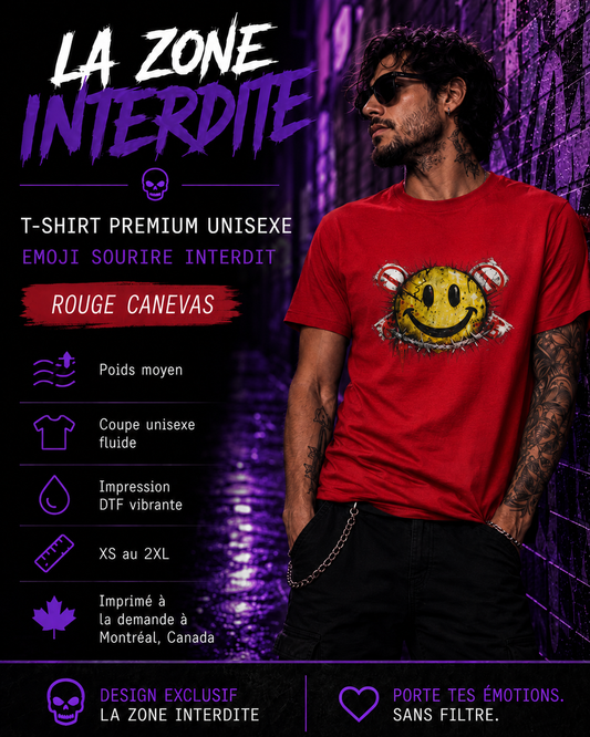 T-Shirt Emoji Sourire Interdit
