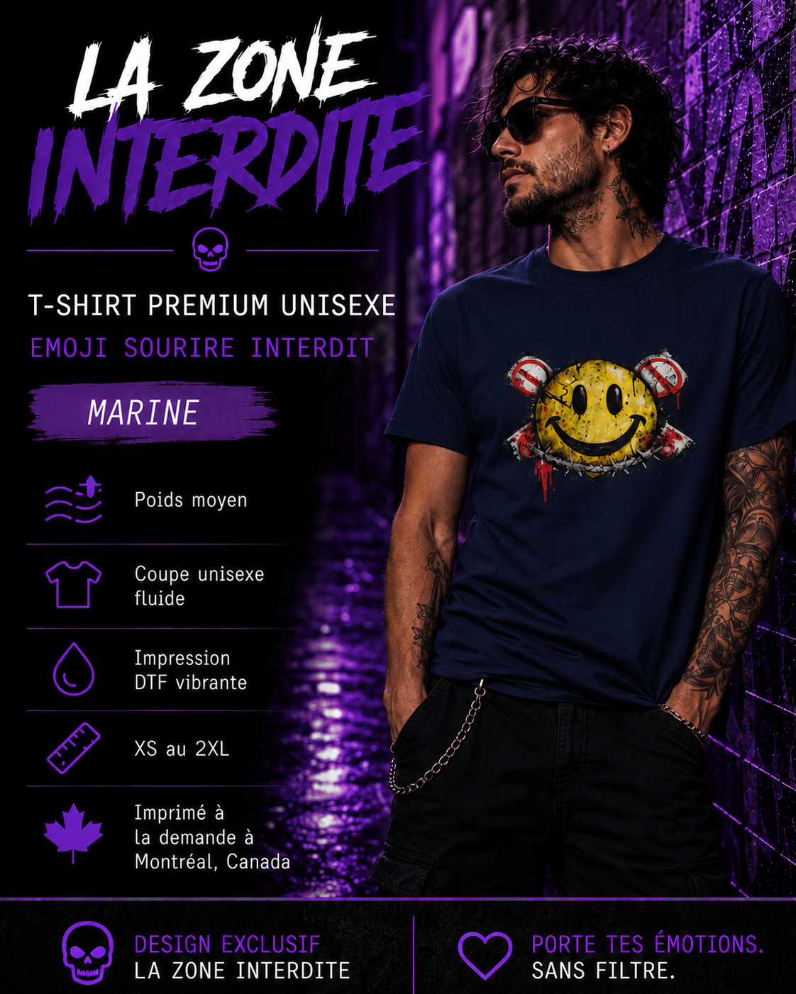 T-Shirt Emoji Sourire Interdit