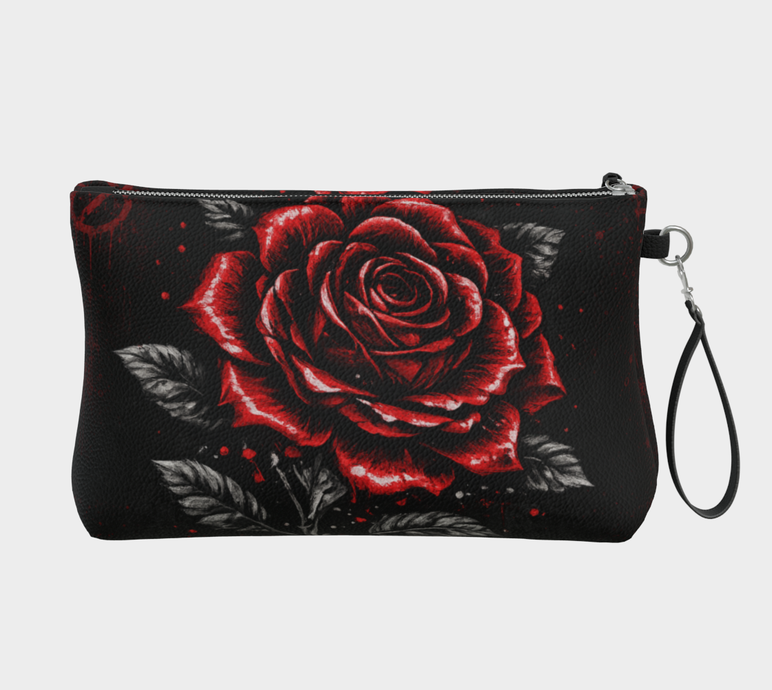Trousse à maquillage en cuir végane Rose Interdite