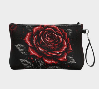 Trousse à maquillage en cuir végane Rose Interdite