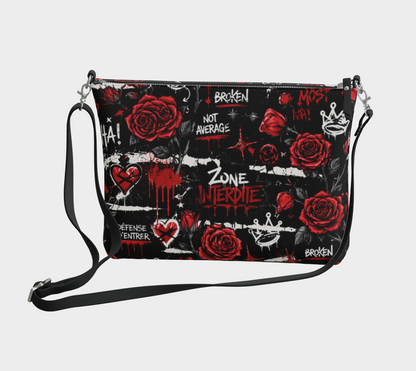 Sac bandoulière en cuir végane Rose Interdite