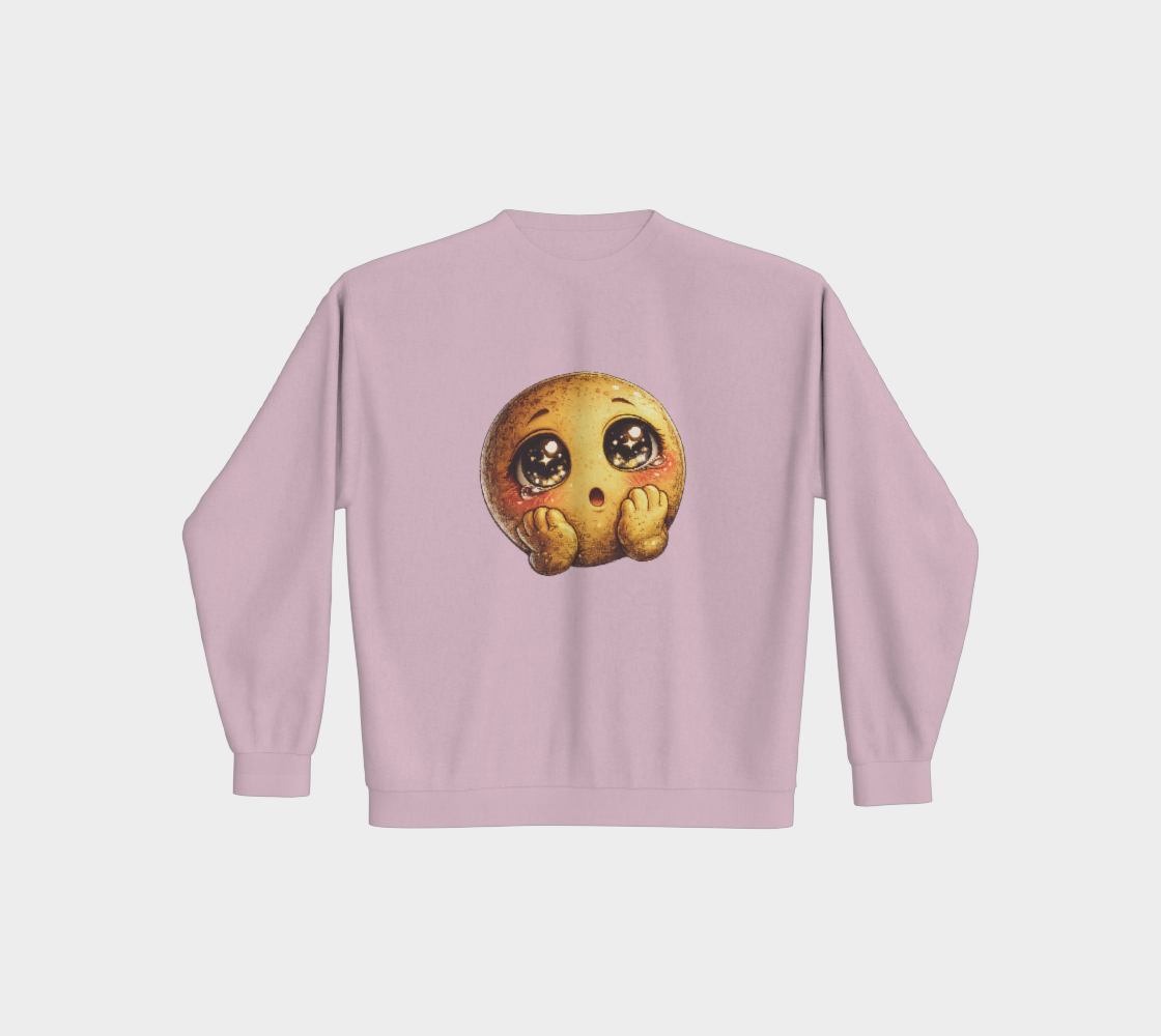 Coton ouaté à col rond Emoji Emerveillé
