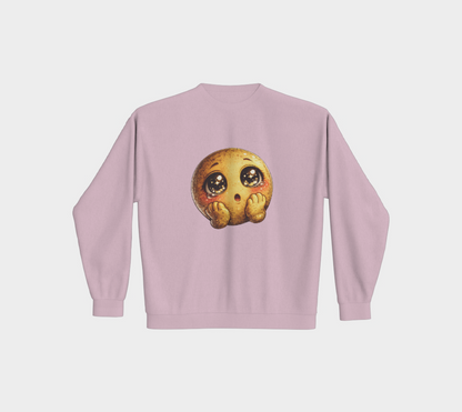 Coton ouaté à col rond Emoji Emerveillé