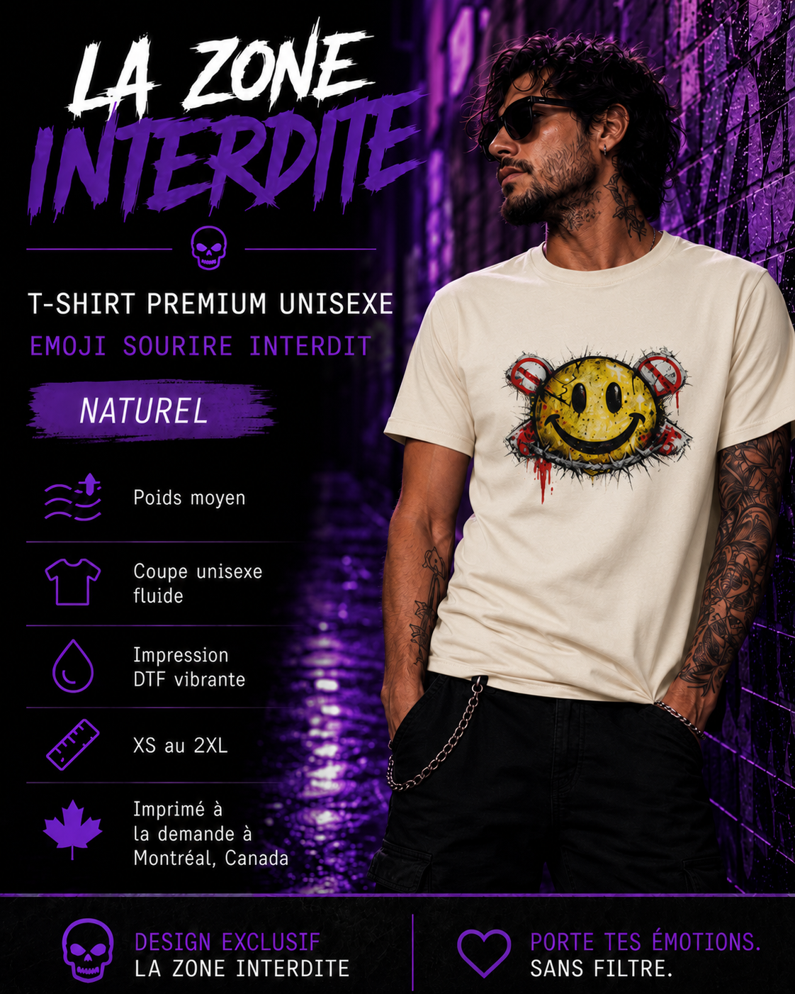 T-Shirt Emoji Sourire Interdit